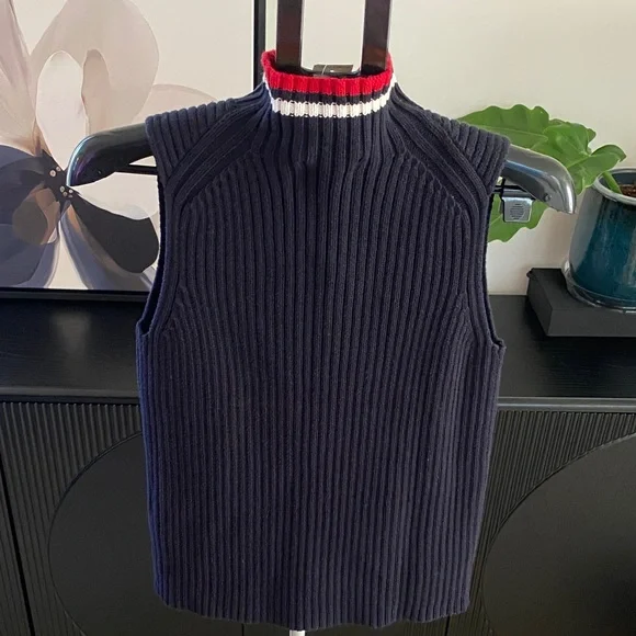 Vintage Casual Corner Navy and Red Sweater Vest - Picture 6 of 7
